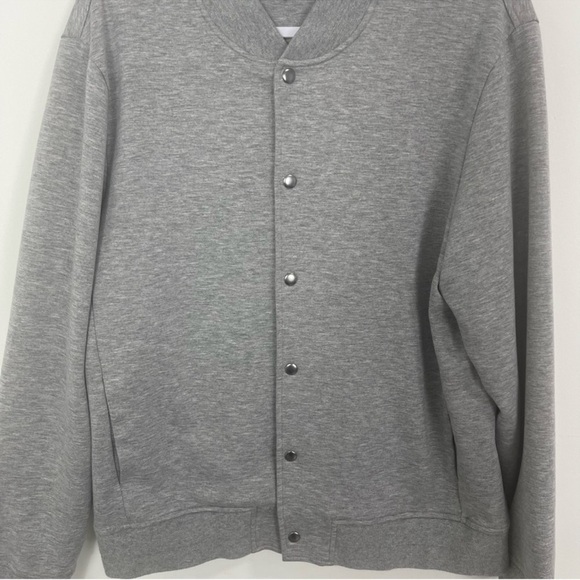 VINCE Men’s Knit Bomber Jacket Grey Gray Size Large As Seen On Freddie Benson - Picture 11 of 16